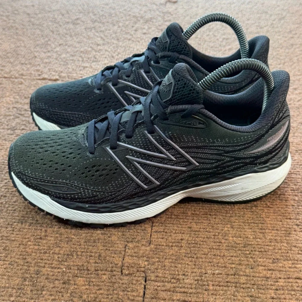 B- New Balance Fresh Foam 860 v12 Black White Running Shoes W860B12 Womens gym
